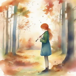 A watercolor painting of a beautiful cover featuring an autumn forest