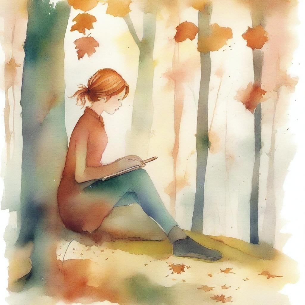 A watercolor painting of a beautiful cover featuring an autumn forest