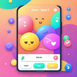 A vibrant and engaging quiz interface with colorful buttons, playful icons, and a cheerful background