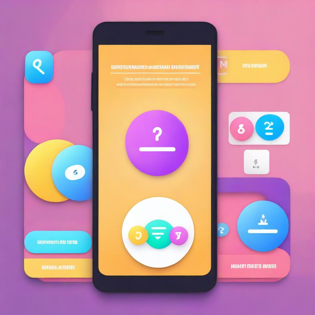 Design a quiz interface that is vibrant and engaging, featuring colorful buttons, playful icons, and a cheerful background