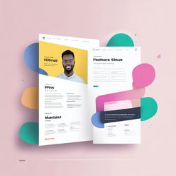 Create a portfolio cover page image for Fasika Shimels, a full stack developer and graphics designer