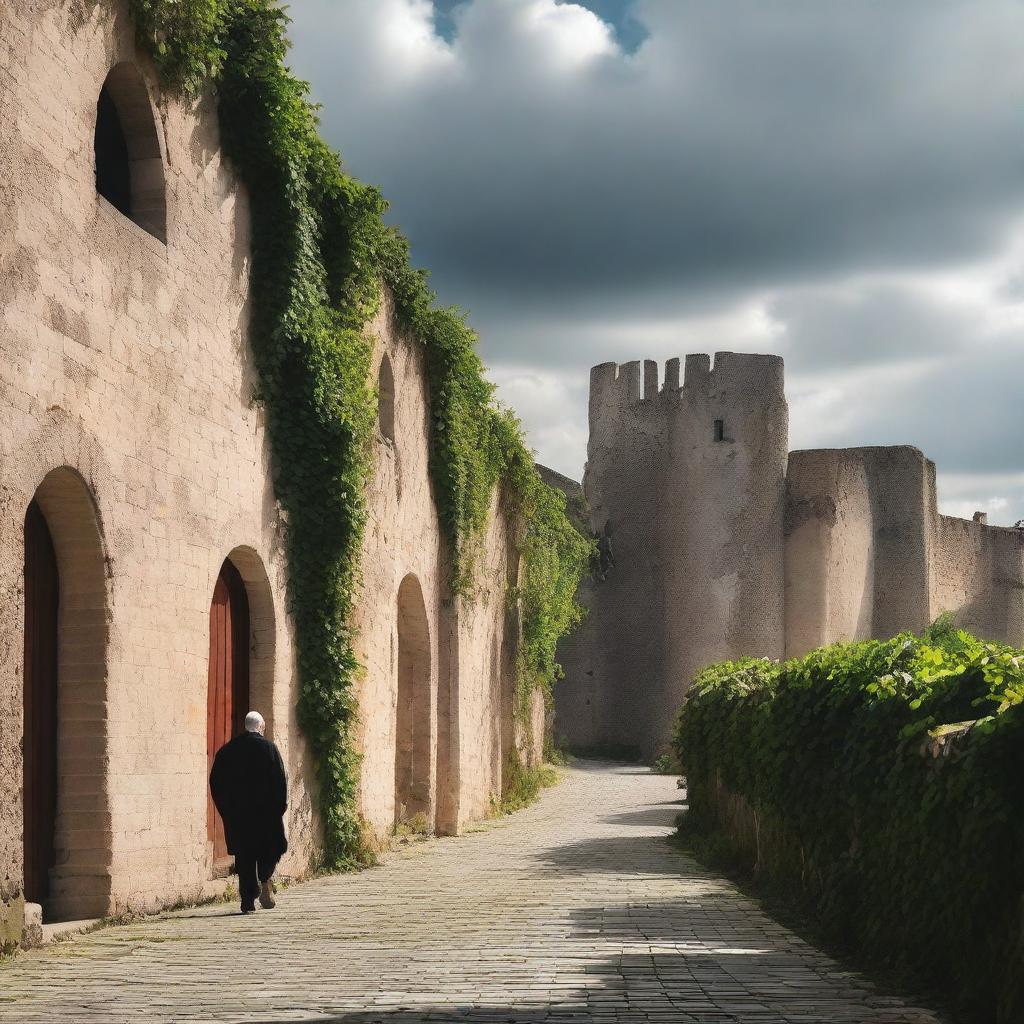 A semi-cloudy day in Cluj, featuring the historic fortress walls