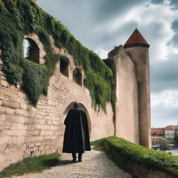 A semi-cloudy day in Cluj, featuring the historic fortress walls