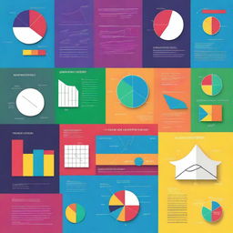 A vibrant and engaging cover for a math project titled 'Mathematics Project' featuring various graphs, charts, and mathematical symbols