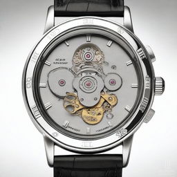 A detailed rear view of the Carans wristwatch, showcasing the intricate design of the stainless steel band and the back casing