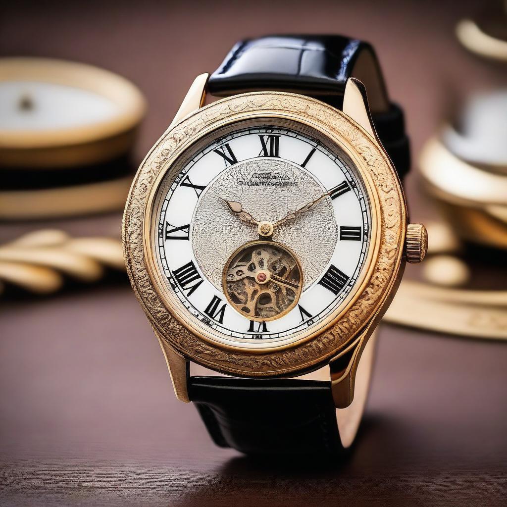 A luxurious vintage watch with old money aesthetics