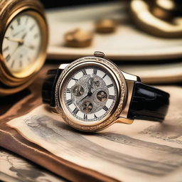 A luxurious vintage watch with old money aesthetics