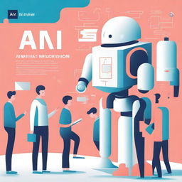 Create an illustrative book cover about the role of AI in higher education