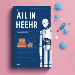 Create an illustrative book cover about the role of AI in higher education