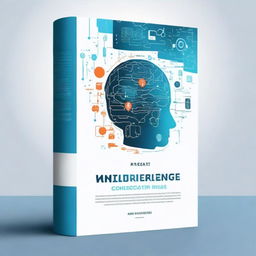 Design a direct and illustrative book cover for a research publication about the usage of virtual intelligence in higher education