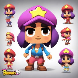 Create an original female character for the game Brawl Stars, named BrawlCarlos