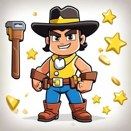 Create a Brawl Stars boy character named Danny who is part of the Goldarm Gang