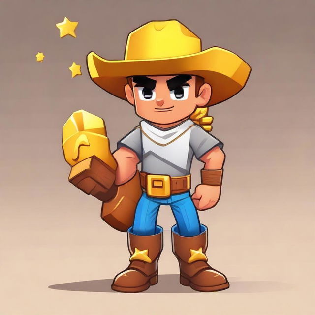 Create a Brawl Stars boy character named Danny who is part of the Goldarm Gang