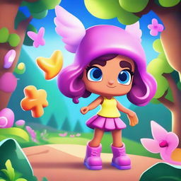 Create a Brawl Stars girl character named Candy set in an enchanted woods