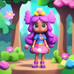 Create a Brawl Stars girl character named Candy set in an enchanted woods