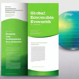 Design both the front and back cover for a book titled 'GLOBAL ECONOMIC STRATEGIES FOR SUSTAINABLE GROWTH', written by two professors in the management and economy field