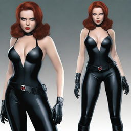 Black Widow from the movies, portrayed in lingerie