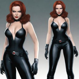 Black Widow from the movies, portrayed in lingerie