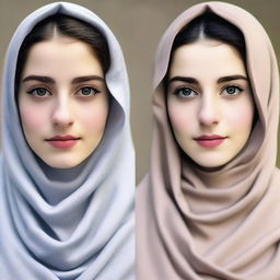 Create an image of a 19-year-old Lebanese girl with fair skin, blue eyes, and a prominent nose