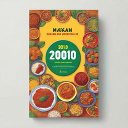 Design a vibrant and colorful book cover for a cookbook titled '20 Ghanaian Dishes'