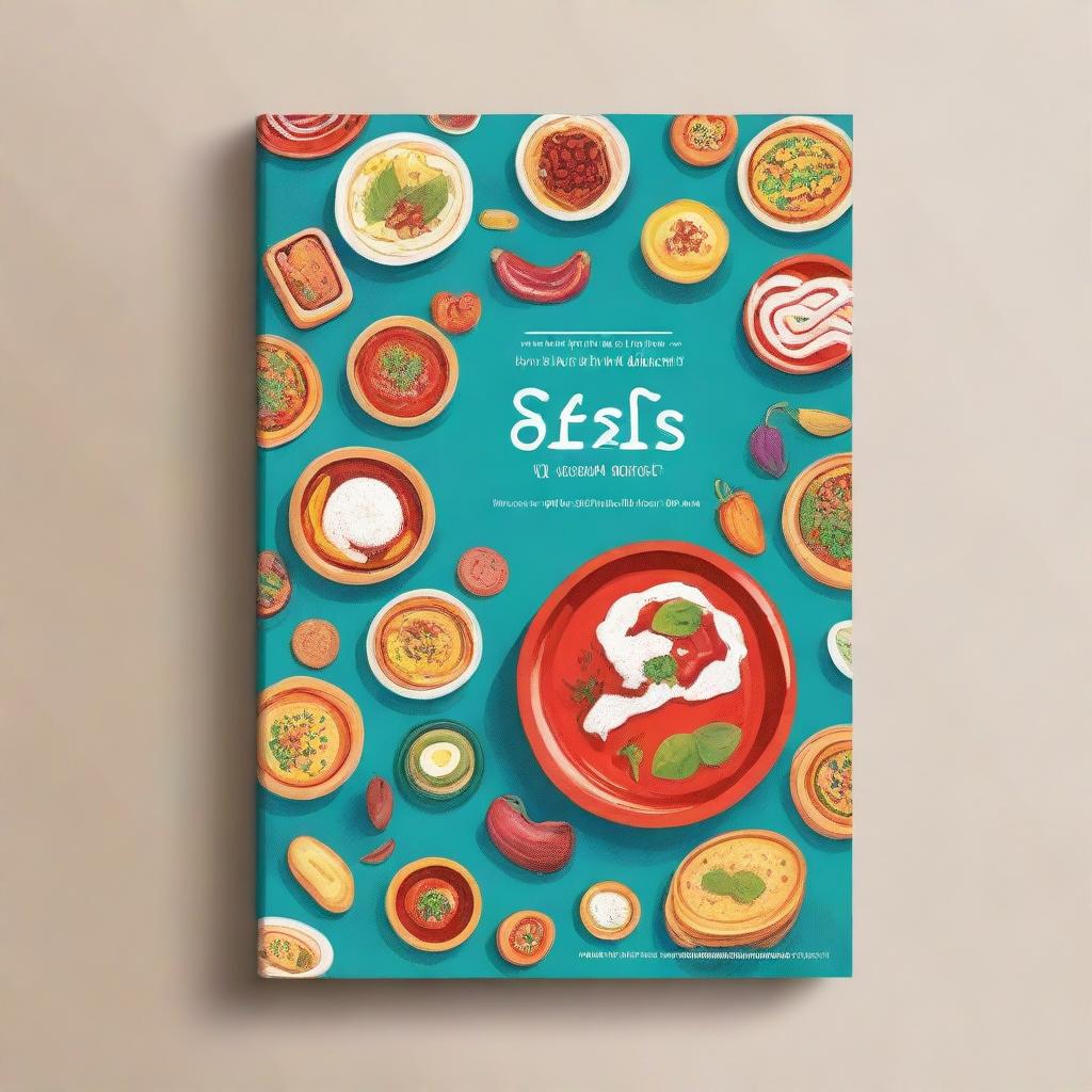 Design a vibrant and eye-catching book cover for a cookbook titled 'Make 20 Local Dishes'