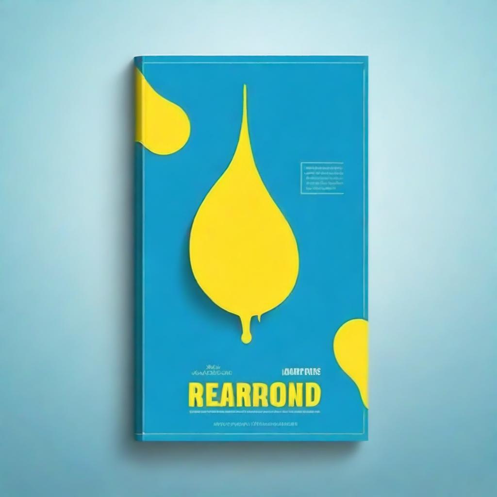 Create a book cover that features a predominantly blue background with a yellow tear design