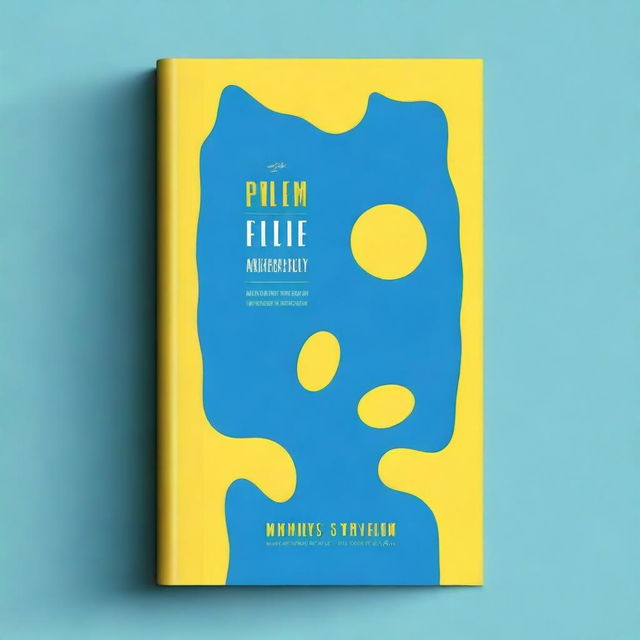 Create a book cover that features a predominantly blue background with a yellow tear design