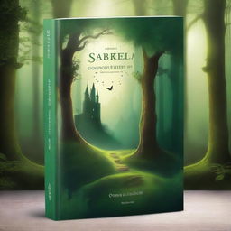 Create a captivating book cover featuring a mystical forest with a hidden path leading to an ancient castle