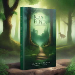 Create a captivating book cover featuring a mystical forest with a hidden path leading to an ancient castle