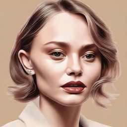 A detailed portrait of Lily-Rose Depp, capturing her elegant and sophisticated demeanor