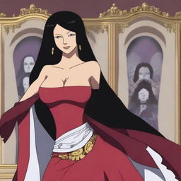 A stunning and elegant image of Boa Hancock from One Piece