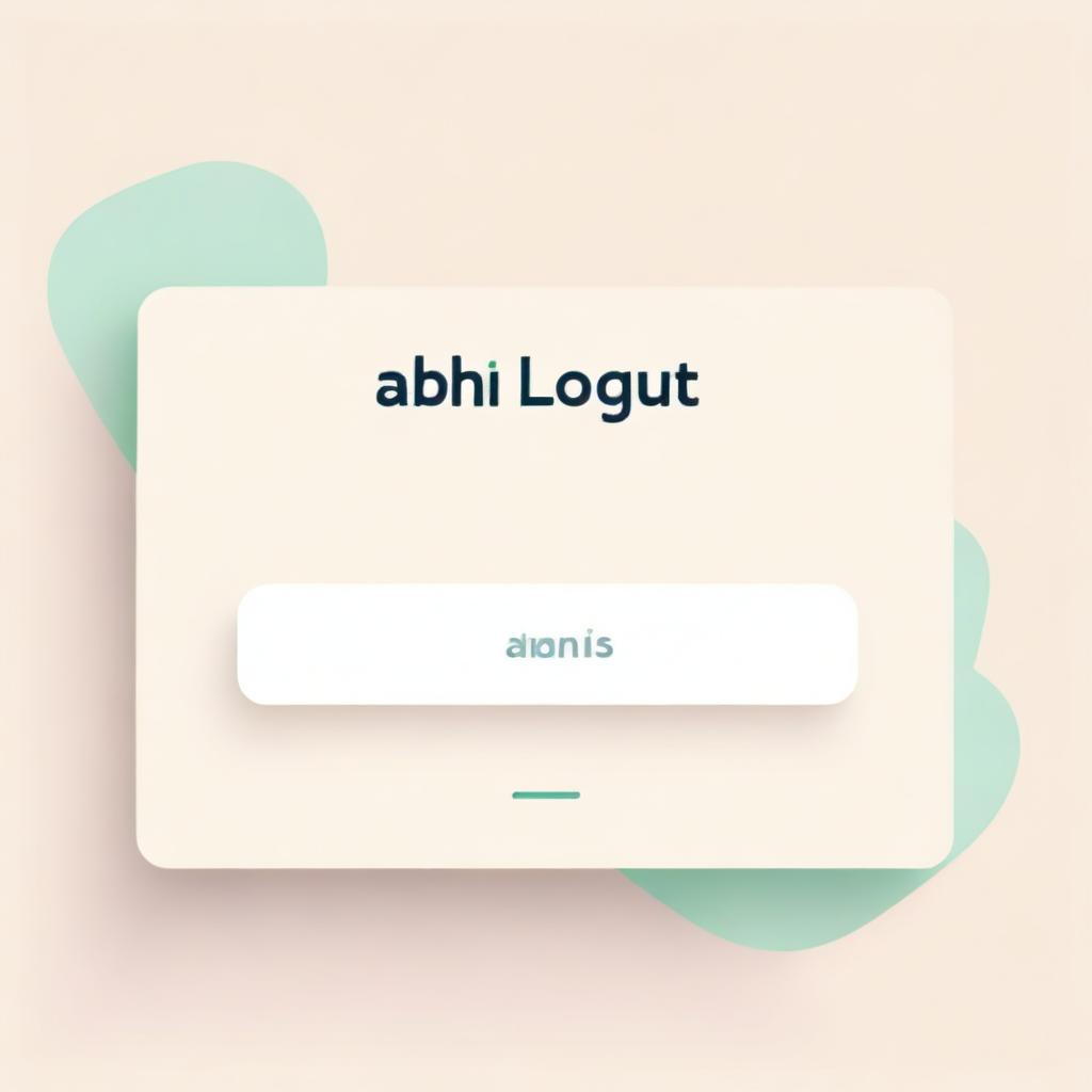 A logout screen with the text 'ABHI LOGOUT' in a modern, clean font