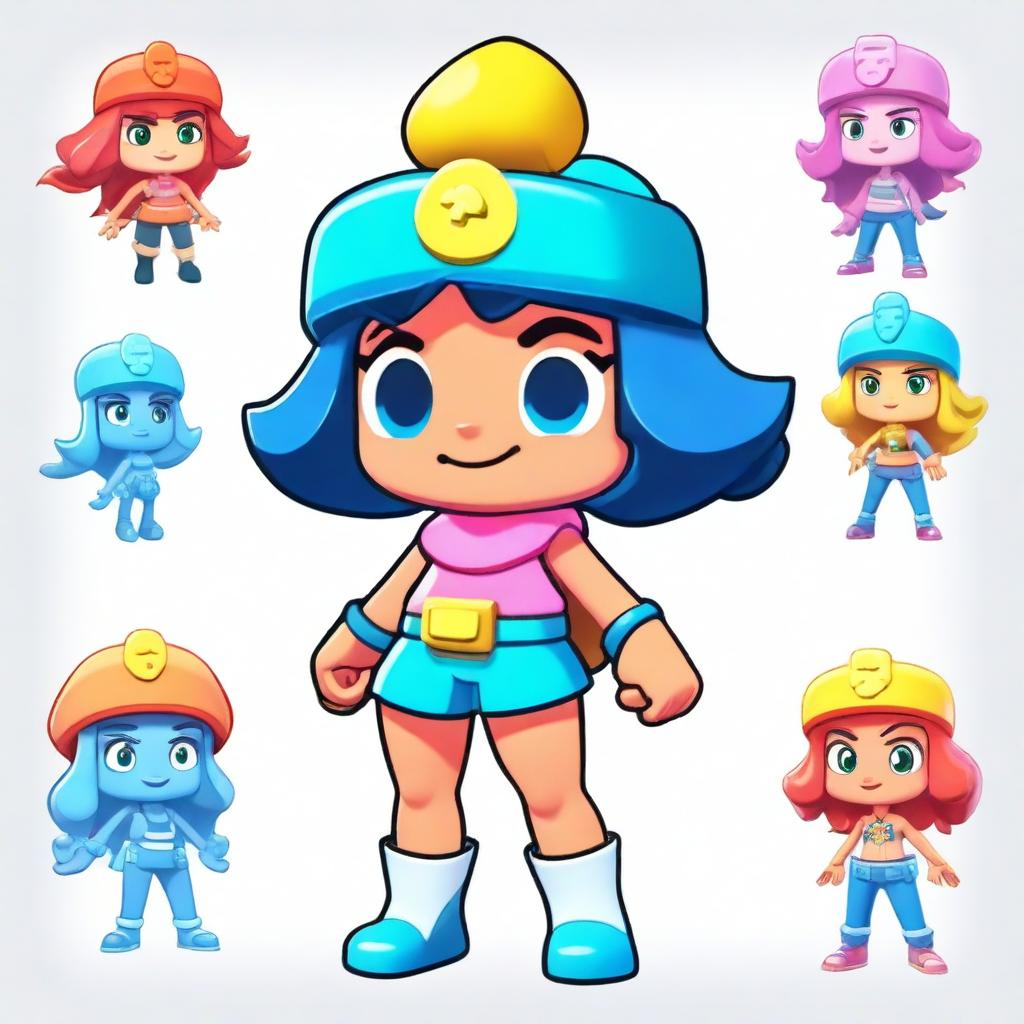 Create a Brawl Stars girl character named Wendy inspired by the Deep Sea Brawl theme