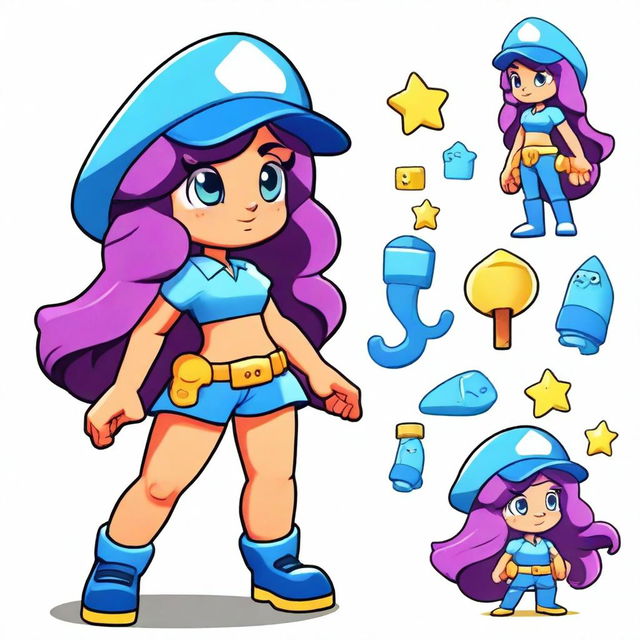 Create a Brawl Stars girl character named Wendy inspired by the Deep Sea Brawl theme