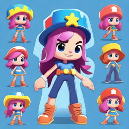 Create a Brawl Stars girl character named Wendy inspired by the Deep Sea Brawl theme