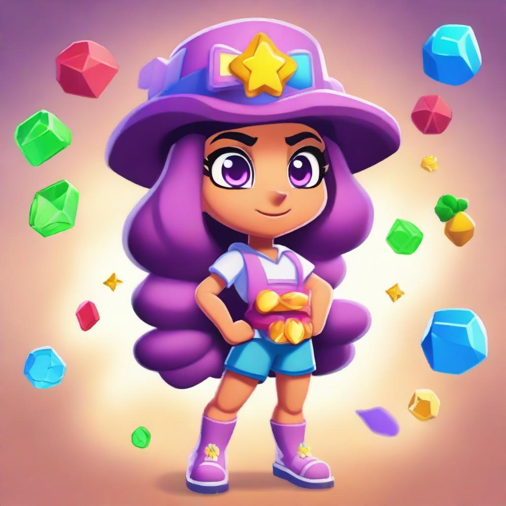 Create a Brawl Stars girl character named Luas, inspired by Tara's Bazaar