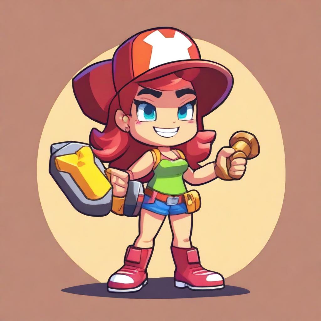 Create a Brawl Stars girl character named Alex for the Summer of Monsters event