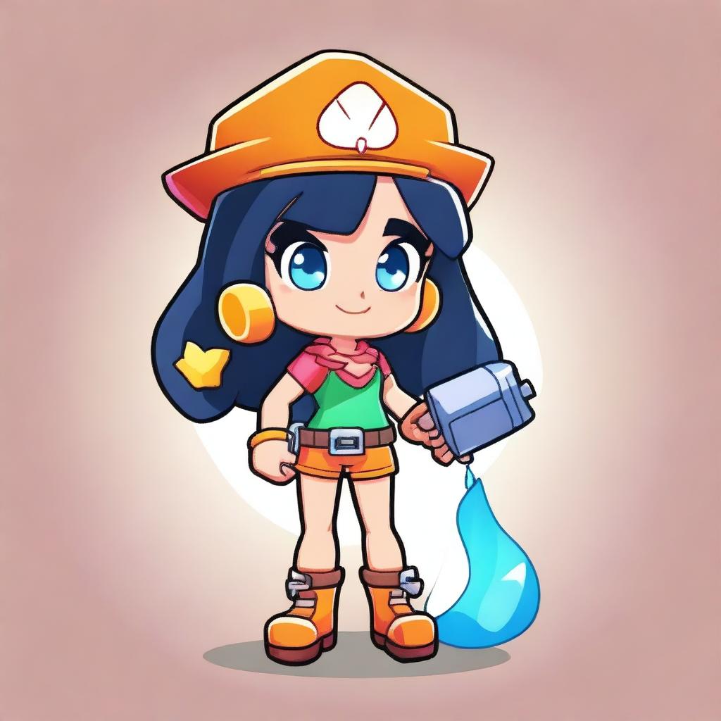 Create a Brawl Stars girl character named Alex for the Summer of Monsters event