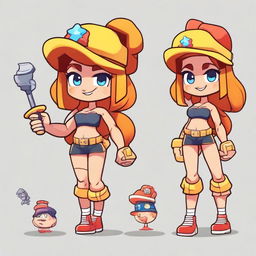 Create a Brawl Stars girl character named Alex for the Summer of Monsters event