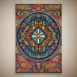 A poster featuring traditional Ukrainian ornaments and patterns