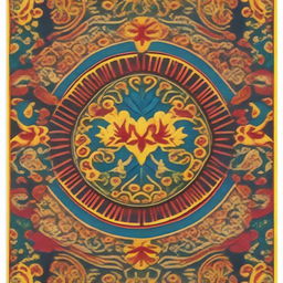 A poster featuring traditional Ukrainian ornaments and patterns