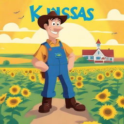 Create movie posters for an animated cartoon titled 'KANSAS' in the style of Disney Pixar