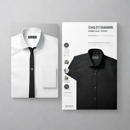 Design a cover page that represents hot-selling shirts in black and white colors