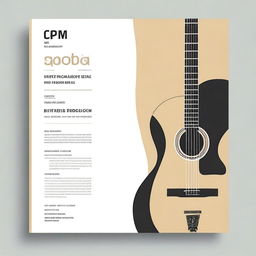 Create a cover with only text: 'Violão para Iniciante', 'Instituição CPM', 'Professor: CB PM Robson'