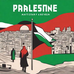 Create a captivating graphic novel cover for a book on Palestine