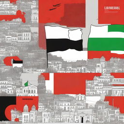 Design a graphic novel cover that depicts the split between Denmark and Palestine