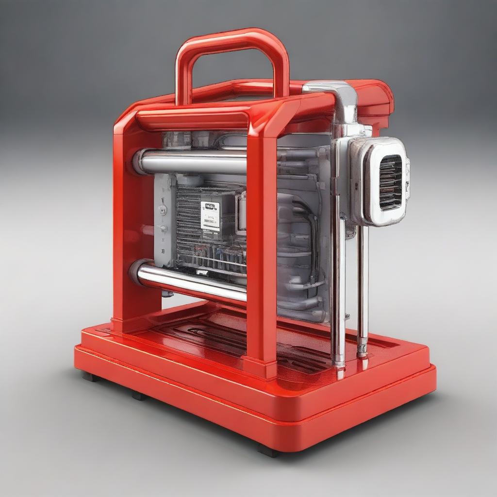 Create a detailed rendering of the Fugastation pump, showcasing its intricate design and mechanical components