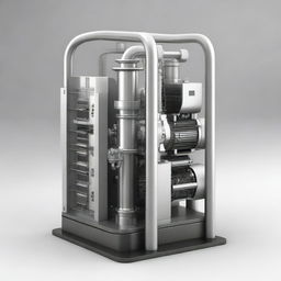 Create a detailed rendering of the Fugastation pump, showcasing its intricate design and mechanical components