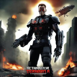 Create a movie poster for a sci-fi film titled 'Terminator: The Dark Years'