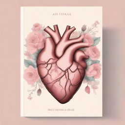 A book cover featuring the outlines of an anatomical heart intertwined with flowers